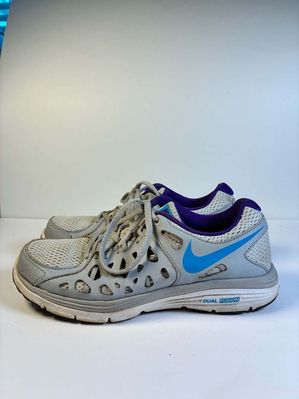 Nike Dual Fusion Run 2 Running Shoes Gray Purple Blue